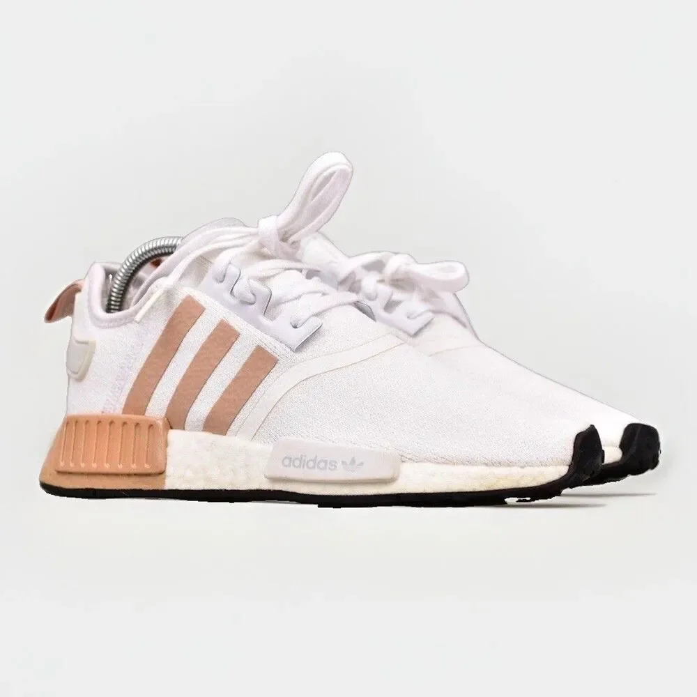 Adidas NMD R1 Womens Size 8 US Ash Pearl White Boost Knit Sneakers Shoes FV2475